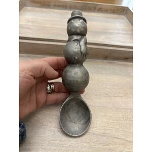 Pewter Antique‎ Snowman Ice Cream Scoop Heavy